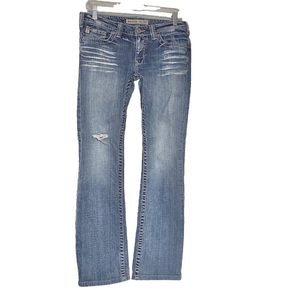 Big Star Sweet Boot Ultra Low Rise Distressed Jeans  Size 29 Stretch - Picture 1 of 7